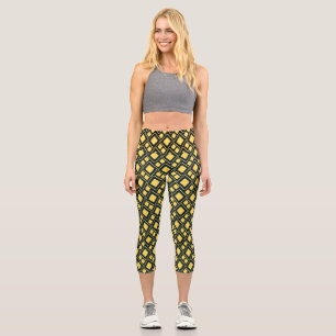 Capri Elegant Contemporary Black and Yellow Leggings