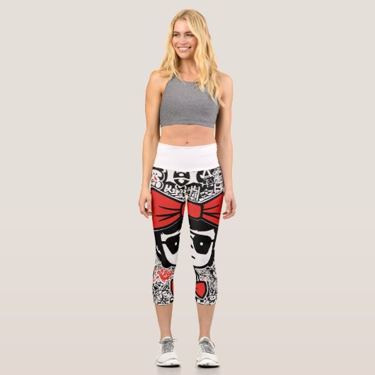 Capri Graffiti Leggings chic : Keith Haring x Japanese B (Recto)