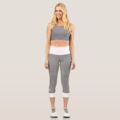 Capri Gray and white herringbone pattern leggings  (Recto)