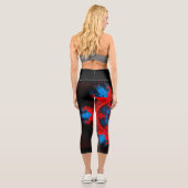Capri Hippie psychédélique Leggings rouges et bleus (Verso)