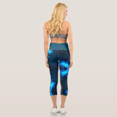 Capri Hiver psychédélique Snowflake Leggings bleus (Verso)