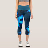 Capri Hiver psychédélique Snowflake Leggings bleus (Recto)