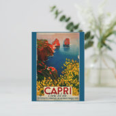 Capri Italiaans Reizen Advertentie Verf Briefkaart (Staand voorkant)