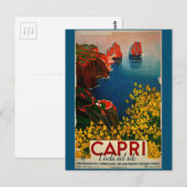 Capri Italiaans Reizen Advertentie Verf Briefkaart (Voorkant / Achterkant)