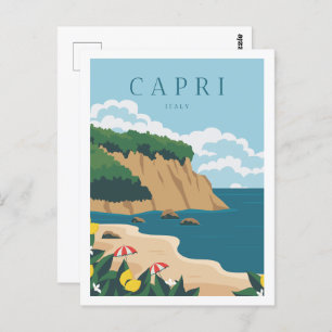Capri Italië Beroemde Reisplaats Illustratie Briefkaart