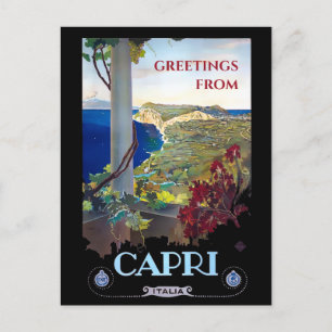 Capri, Italië Briefkaart Vintage Travel Tourism