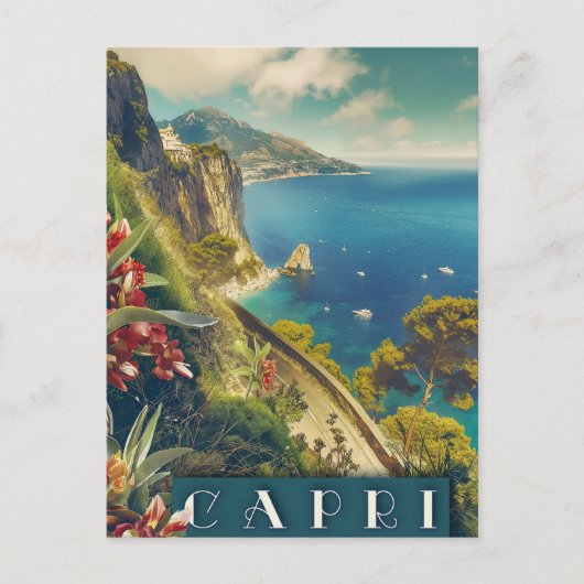 Capri, Italië Kust Vintage Reizen Briefkaart (Voorkant)