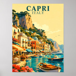 Capri Italië Marina Grande Haven Souvenir Poster