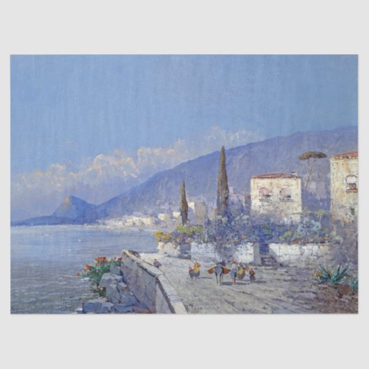 Capri Italië Ocean Flowers Tissue Paper Tissuepapier (Voorkant)