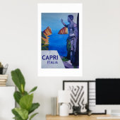 Capri Italie - Poster de style rétro (Bureau à domicile)