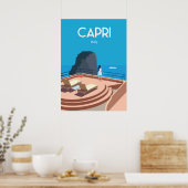 Capri Italie poster de voyage Bleu mer (Cuisine)
