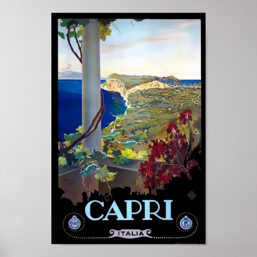 Capri, Italië Poster Vintage Travel Tourism (Voorkant)
