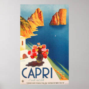 Capri, italië Poster voor reizen met Vintage