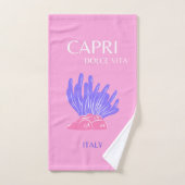 Capri, Italie, Preppy, rose (Serviette à main)