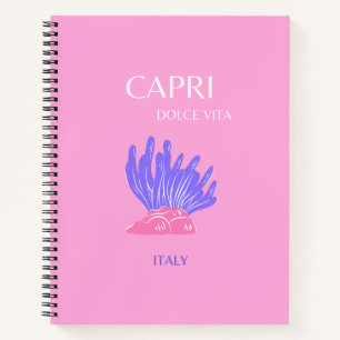 Capri, Italië, Preppy, Roze Notitieboek