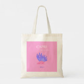 Capri, Italië, Preppy, Roze Tote Bag (Achterkant)