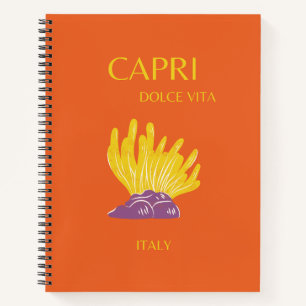 Capri, Italië, Reis, Preppy, Oranje Notitieboek