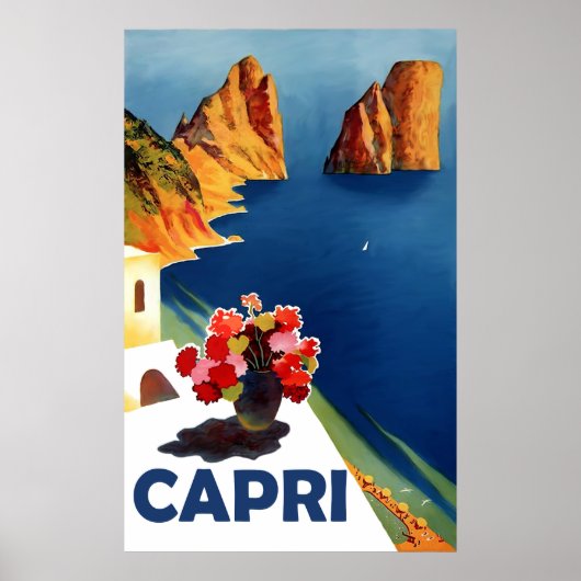 Capri, Italië. Reis uit vroeger tijden Poster (Voorkant)