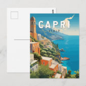 Capri Italië Reizen Kunst Vintage Briefkaart (Voorkant / Achterkant)