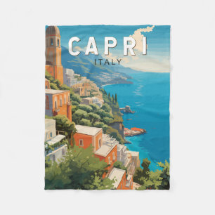 Capri Italië Reizen Kunst Vintage Fleece Deken