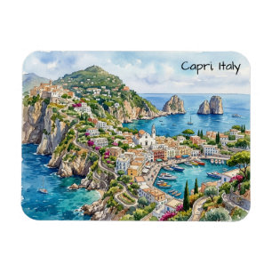 Capri Italië Reizen Waterverf Minimalistisch Reize Magneet