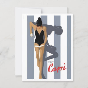 Capri Italië Retro Geïnspireerd Vakantie Reizen Briefkaart
