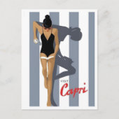 Capri Italië Retro Geïnspireerd Vakantie Reizen Briefkaart (Voorkant)
