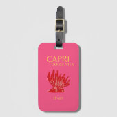Capri, Italië, roze Bagagelabel (Voorkant (verticaal))