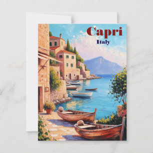 Capri Italië Travel Briefkaart – Retro Medite