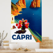 Capri, Italië. Vintage Poster (Keuken)