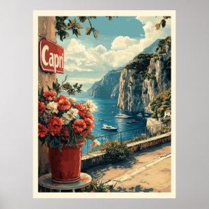 Capri, Italië Vintage Poster