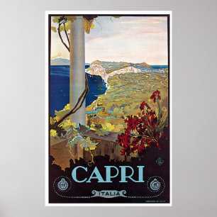 Capri, Italië Vintage Travel Poster