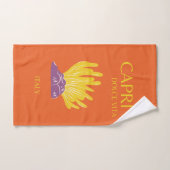 Capri, Italie, Voyage, Preppy, Orange (Serviette à main)
