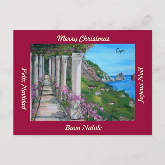 Capri, Italië Vrolijk Kerstfeest Briefkaart (Voorkant)