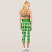 Capri Jacquard vert Yoga Capris Leggings (Verso)