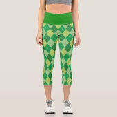 Capri Jacquard vert Yoga Capris Leggings (Recto)