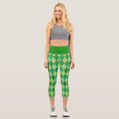 Capri Jacquard vert Yoga Capris Leggings (Recto)