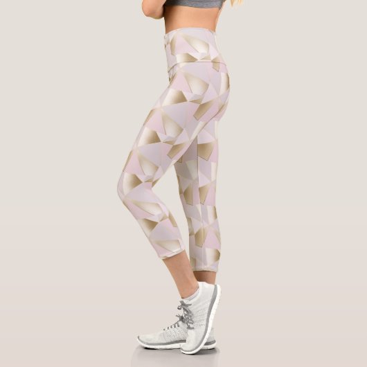 Capri Jolis Leggings géométriques d'or rose (Gauche)