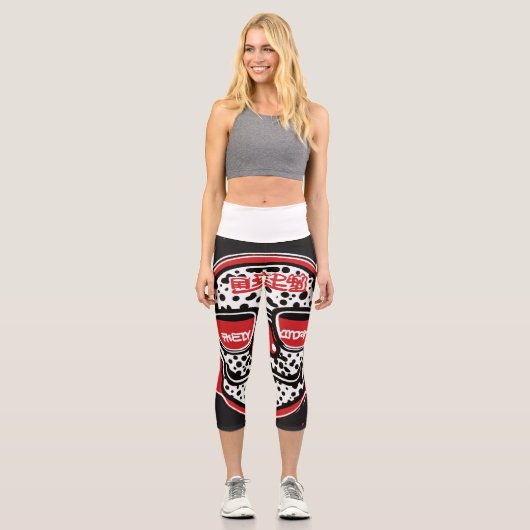 Capri Keith Haring Style Leggings pour femmes avec Nerd (Recto)