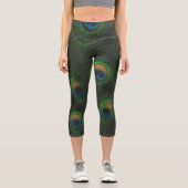 Capri Leggings à Imprimé de Plume de Paon (Recto)
