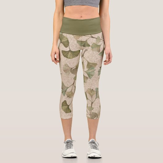 Capri leggings à motif de feuille de Ginko (Recto)