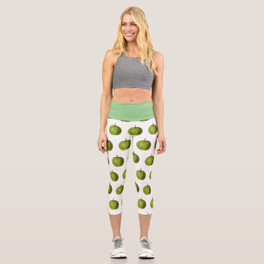 Capri Leggings avec design Apple vert (Recto)