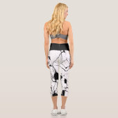 Capri Leggings Capris de plaque d'encre noire (Verso)