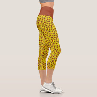 Capri Leggings Capris Taille Haute Tournesol