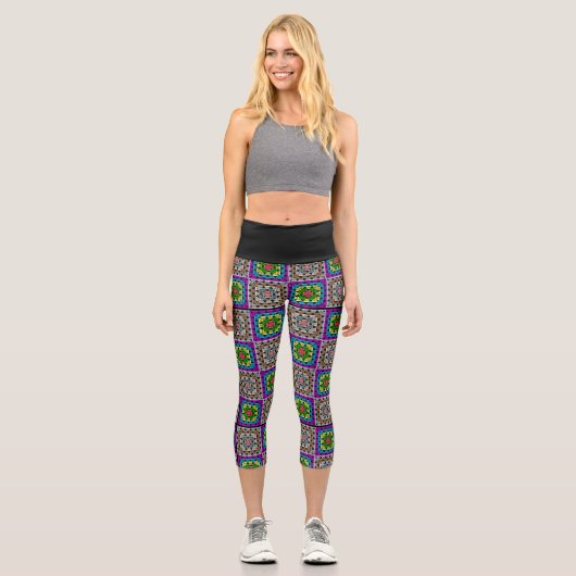 Capri Leggings Carré Crochet élégant (Recto)