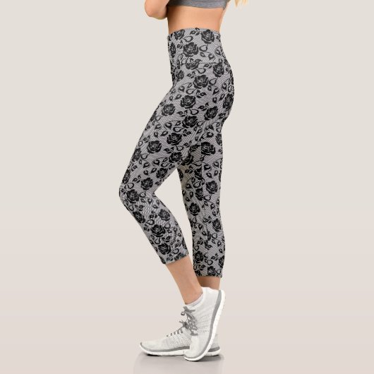 Capri Leggings de dentelle noire Faux (Gauche)