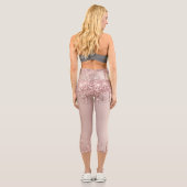 Capri Leggings de Parties scintillant or rose avec texte (Verso)