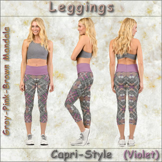 CAPRI LEGGINGS Design Mandala gris-rose-Brown