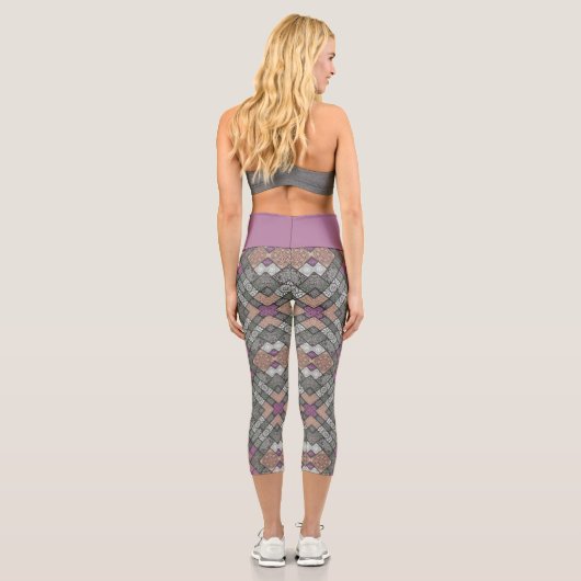 CAPRI LEGGINGS Design Mandala gris-rose-Brown (Verso)