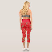 Capri Leggings en rouge et vert Résumé Design (Verso)